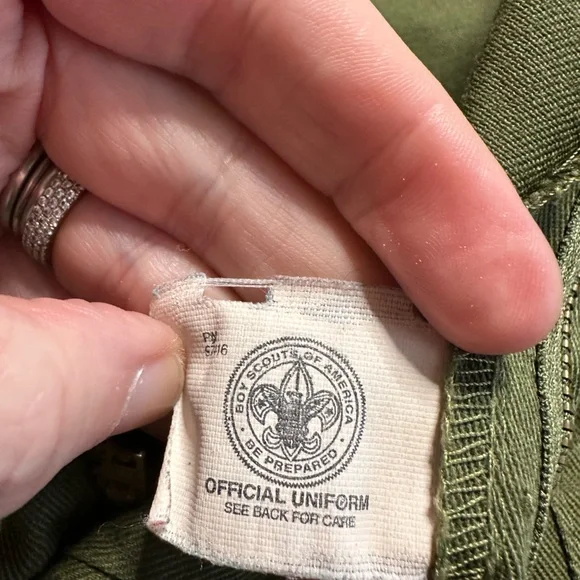 VTG Boy Scouts of America Uniform Pants  Green Cargo Shorts BSA - Picture 3 of 10